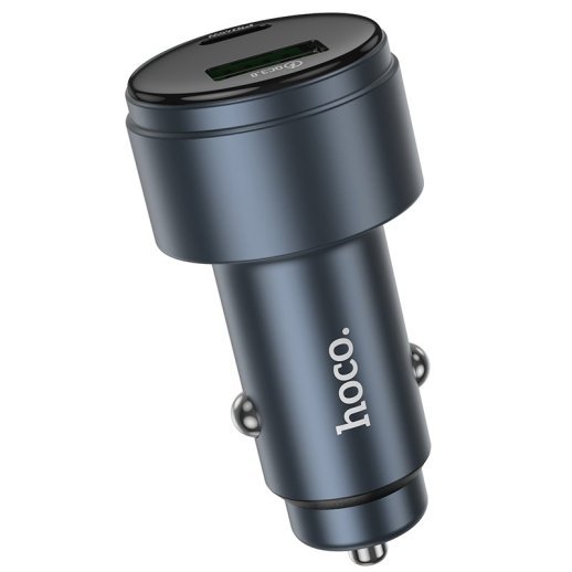Автомобільний зарядний пристрій HOCO Z57B PD 45W + USB QC3.0, сірий