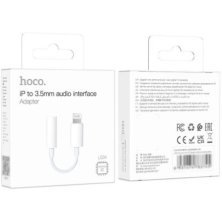 Аудіо-конвертор HOCO LS34 Original Lightning (папа) - 3,5 мм (мама), 8 см, білий