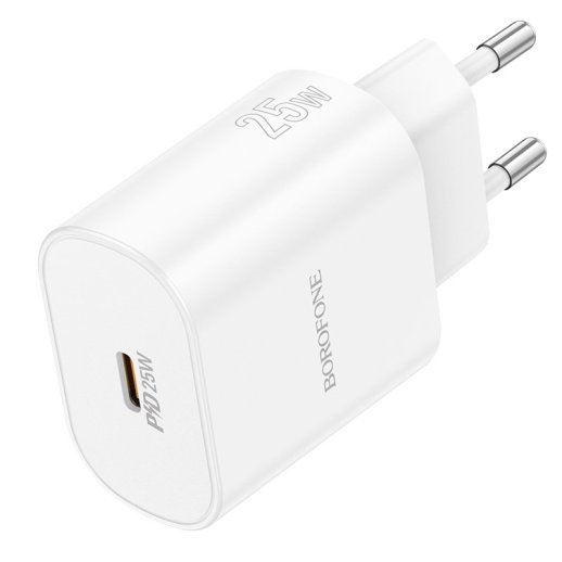 Мережевий зарядний пристрій BOROFONE BA82A TYPE-C PD 25W, білий