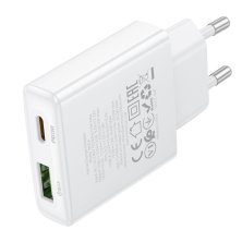 Мережевий зарядний пристрій BOROFONE BN24 PD 20W + QC3.0, білий