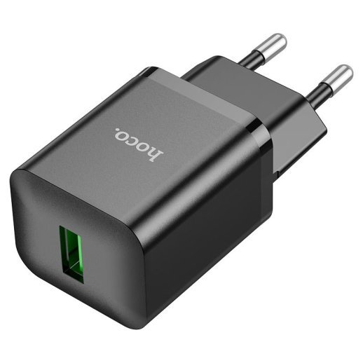Мережевий зарядний пристрій HOCO N26 QC 3.0 3A USB ЧОРНИЙ