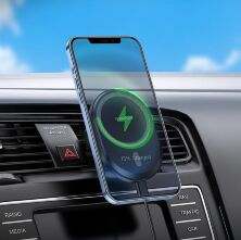 Автомобільний тримач BOROFONE BH201 magnetic 15W бездротова швидка зарядка - повітряна решітка