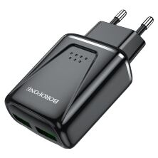 Мережевий зарядний пристрій BOROFONE BA54A Wide 2 USB QC3.0 18W