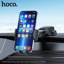 Автомобільний тримач HOCO CA118 на лобове скло з присоскою та утримувачем з кнопкою, space black