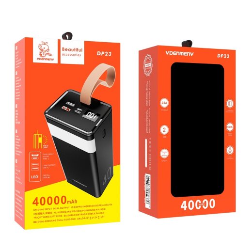 POWERBANK DENMEN DP23 40000mAh 2.1A + ЛАМПА