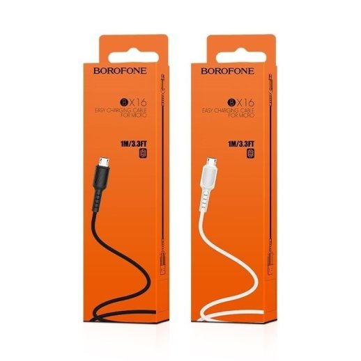 USB кабель BOROFONE BX16 Easy charging USB - micro USB ЧОРНИЙ