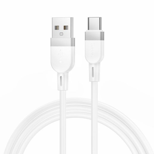 USB кабель HOCO X109 USB - Type-C SILICONE 3A, 1 метр, білий