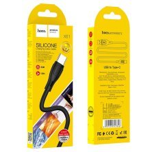 USB кабель HOCO X61 USB - Type-C Silicone 2.4A 1 метр, чорний