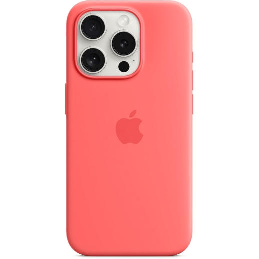 Silicone Case Original With MagSafe and Splash Apple iPhone 15 Pro  Guava