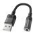 Аудіо-конвертор HOCO LS37 Spirit зовнішня звукова карта USB (папа) на роз'єм 3,5 мм (мама), 15cм, чорний