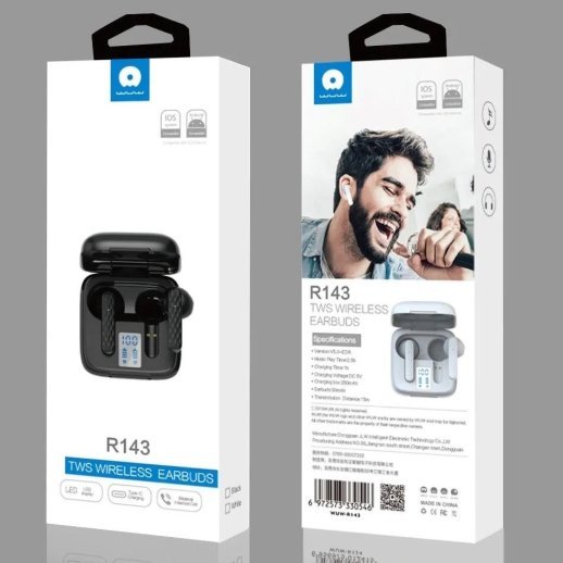 Бездротові навушники WUW R143 TWS Wireless earbuds чорний