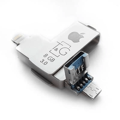 USB + Lightning + Micro Flash Drive T&G TG004 8GB USB 3.0