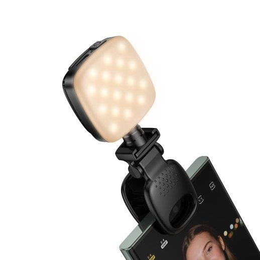 Лампа для селфі HOCO K28 Beauty Mini Fill Light з кріпленням на телефон