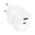 Мережевий зарядний пристрій BOROFONE BA83A TYPE-C PD 20W + USB QC3.0, білий