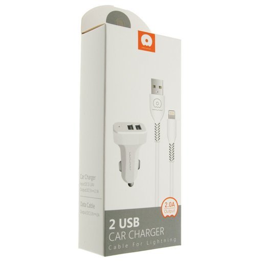 Автомобільний зарядний пристрій WUW T22 2USB 2A + USB Micro БІЛИЙ (70)