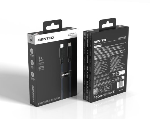 USB Cable Senteo SL-04 Embossed Transparent Silicone C-L 30W