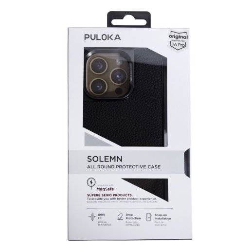 Накладка Puloka Leather Inside Magsafe для Apple iPhone 16 Pro Black