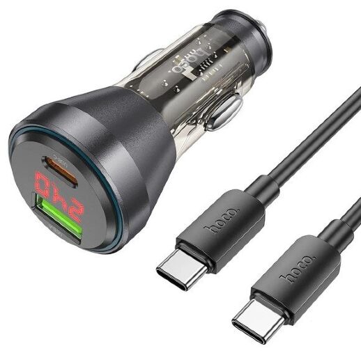 Автомобільний зарядний пристрій HOCO NZ12B PD 48W + QC3.0 Type-C + USB-A + кабель TYPE-C - TYPE-C