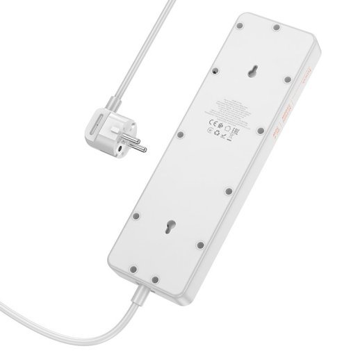 Сетевой удлинитель Hoco AC14A PD30W (3USB/1Type-C/5xSocket) (белый)