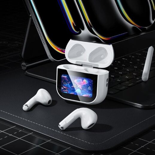 Бездротові навушники HOCO EW82 Sparkle з сенсорним екраном, білий