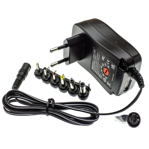 Мережевий зарядний пристрій універсальний з перем. SY8 30W 7 режимів + USB 5V 2.1A с 6 перехідниками