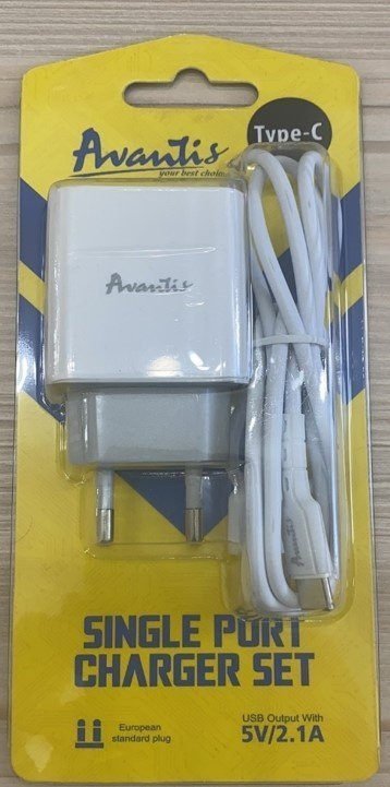 Мережевий Зарядний Пристрій Avantis A825 1USB Type-C White