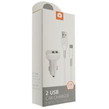 Автомобільний зарядний пристрій WUW T22 2USB 2A + USB Type-C БІЛИЙ (70)