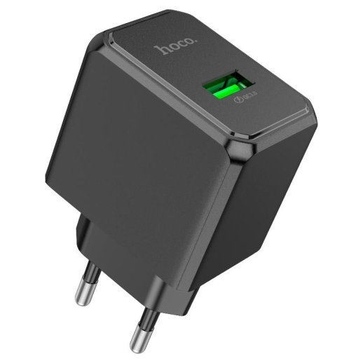 Мережевий зарядний пристрій HOCO CS12A QC3.0 USB 18W, ЧОРНИЙ
