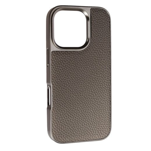 Накладка Puloka Leather Inside Magsafe для Apple iPhone 16 Pro Titanium grey