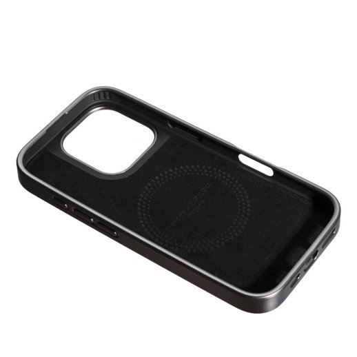 Накладка Puloka Leather Inside Magsafe для Apple iPhone 16 Pro Titanium grey
