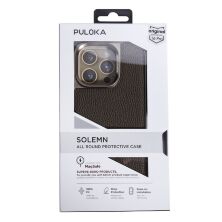 Накладка Puloka Leather Inside Magsafe для Apple iPhone 16 Pro Titanium grey