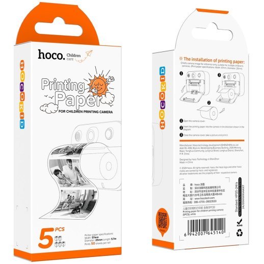 Термопапір HOCO для дитячої камери миттєвого друку (5 рулонів)