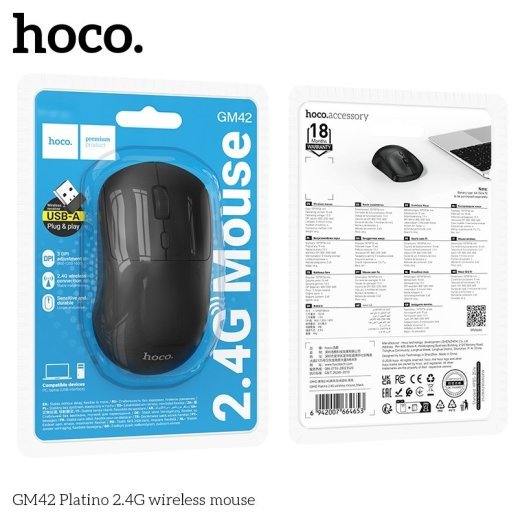 Мишка бездротова HOCO GM42 Platino 2.4G, чорний