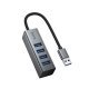 USB HUB HOCO HB1B 4in1 (USB to USB3.0*4), сірий