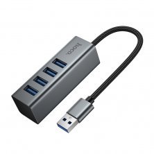 USB HUB HOCO HB1B 4in1 (USB to USB3.0*4), сірий