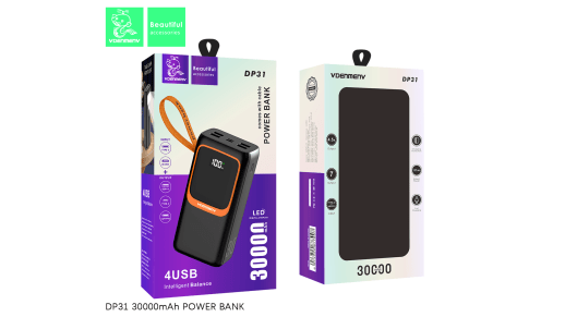 POWERBANK DENMEN DP31 30000mAh 4.5A 22,5W + ЛАМПА