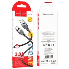 USB кабель HOCO X109 USB - Type-C SILICONE 3A, 2 метри, чорний