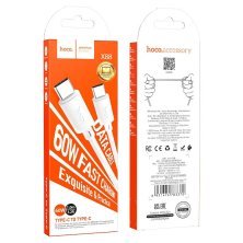 USB-C кабель HOCO X88 60W Type-C - Type-C 1 MЕТР БIЛИЙ