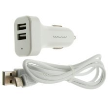 Автомобільний зарядний пристрій WUW T22 2USB 2A + USB Type-C БІЛИЙ (70)