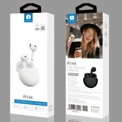 Бездротові навушники WUW R144 TWS Wireless earbuds чорний
