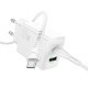 Зарядний пристрій HOCO N69 Nuevo, PD20W + QC3.0, два порти (USB-C + USB-A), комплект з кабелем Type-C to Type-C, EU-вилка, білий