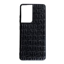 Накладка Leather Case для Samsung S21 Ultra Кроко