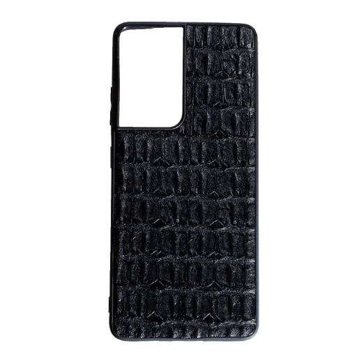Накладка Leather Case для Samsung S21 Ultra Кроко