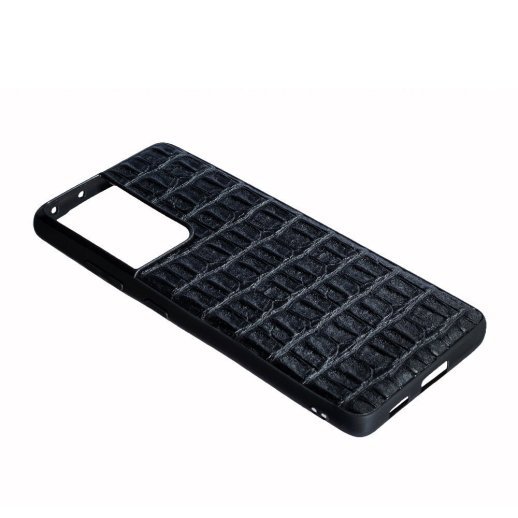 Накладка Leather Case для Samsung S21 Ultra Кроко