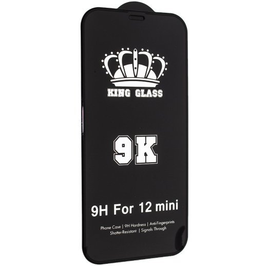 Захисне скло 9K/9D+ GOOD QUALITY APPLE IPHONE 12 mini 5,4" ЧОРНИЙ