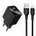 Мережевий зарядний пристрій HOCO CS81A Excellent QC3.0 з цифровим дисплеєм + кабель USB - MICRO, чорний
