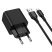 Мережевий зарядний пристрій HOCO CS81A Excellent QC3.0 з цифровим дисплеєм + кабель USB - MICRO, чорний