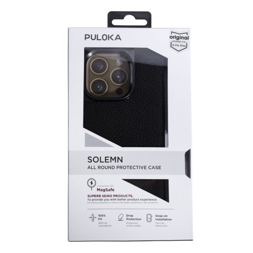 Накладка Puloka Leather Inside Magsafe для Apple iPhone 16 Pro Max Black