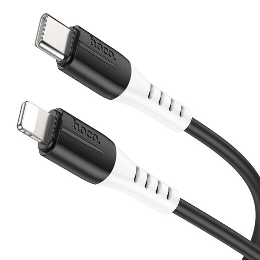 USB-C кабель HOCO X82 Type-C - Lightning SILICONE 2.4A, 1 метр, чорний