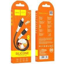 USB-C кабель HOCO X82 Type-C - Lightning SILICONE 2.4A, 1 метр, чорний